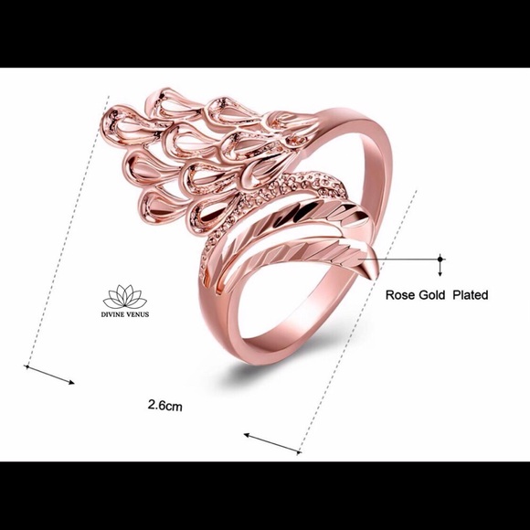Rose Gold Plated Brass Ring | Size 6 - Picture 3 of 7